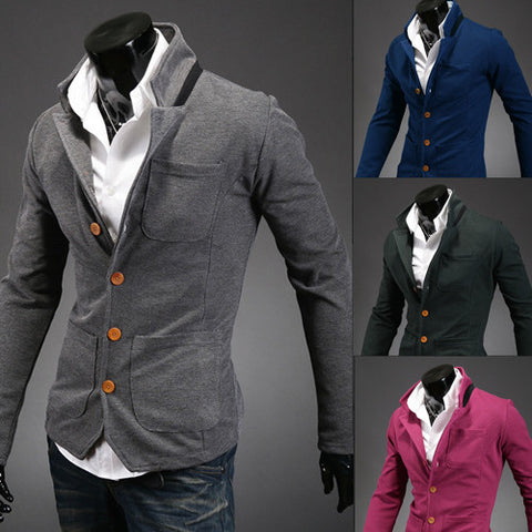 Mens Stand Collar Blazer