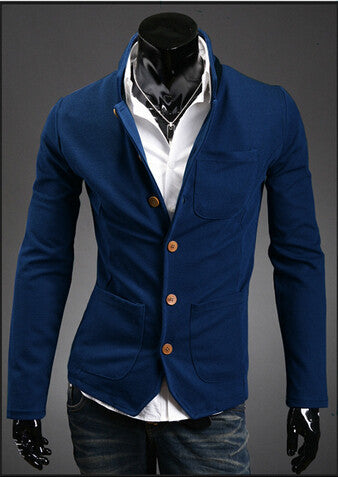 Mens Stand Collar Blazer