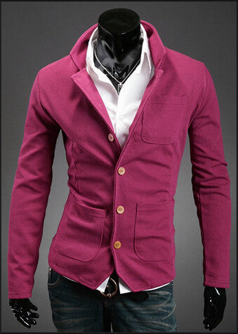 Mens Stand Collar Blazer