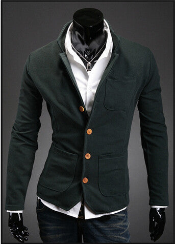 Mens Stand Collar Blazer