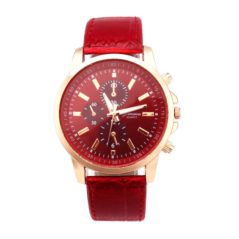 Luxury Geneva Leather Quartz Watch