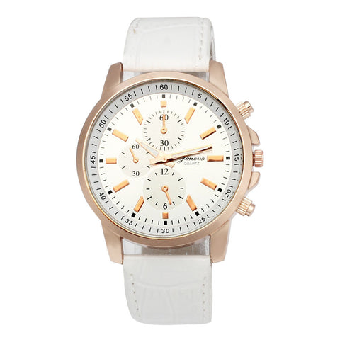 Luxury Geneva Leather Quartz Watch