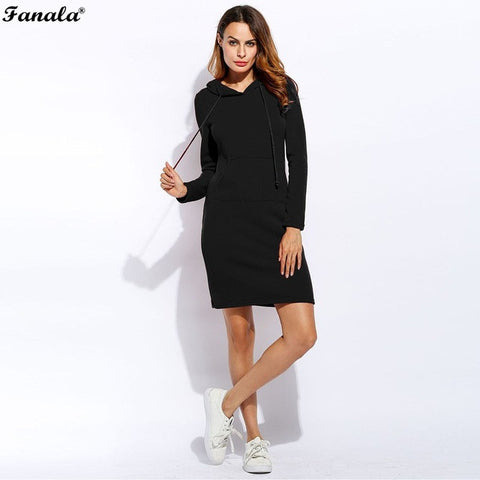 Women Slim Hooded Long Sleeve Solid Pencil Pullover Cotton Blend Hoodie Spring Autumn Dress Red Gray Black Casual Fashion