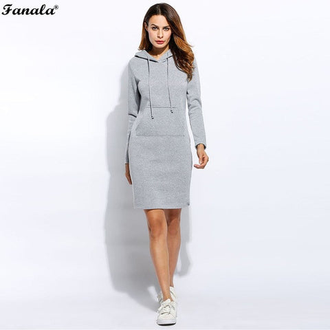 Women Slim Hooded Long Sleeve Solid Pencil Pullover Cotton Blend Hoodie Spring Autumn Dress Red Gray Black Casual Fashion